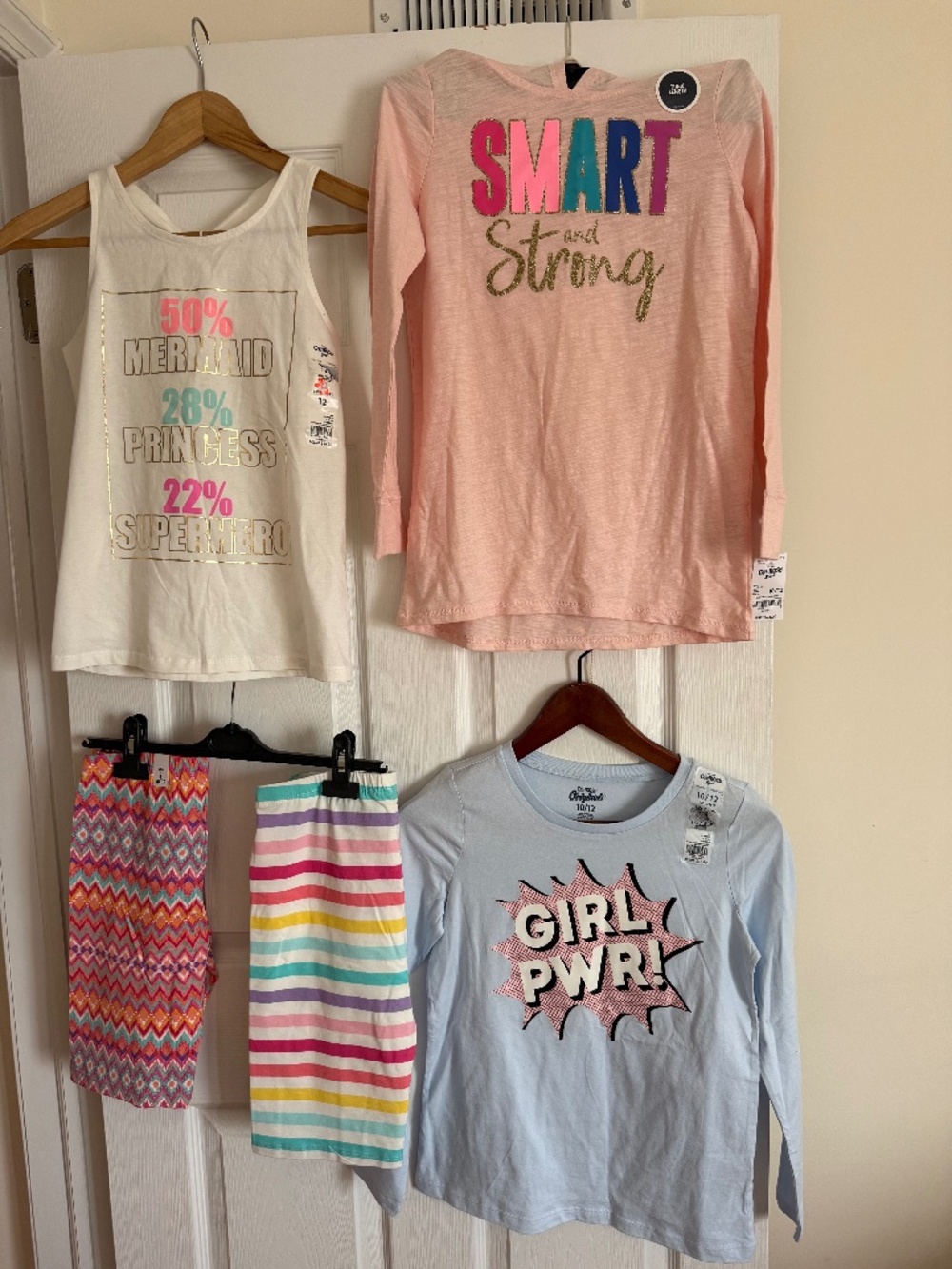 OSHKOSH/ CHILDREN’S PLACE GIRLS SUMMER COTTON CLOTHES, LOT OF 5, SIZE 10/12, NEW